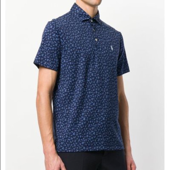 Polo Ralph Lauren NWT Men's Blue Floral Polo Shirt Size Small - Picture 1 of 8